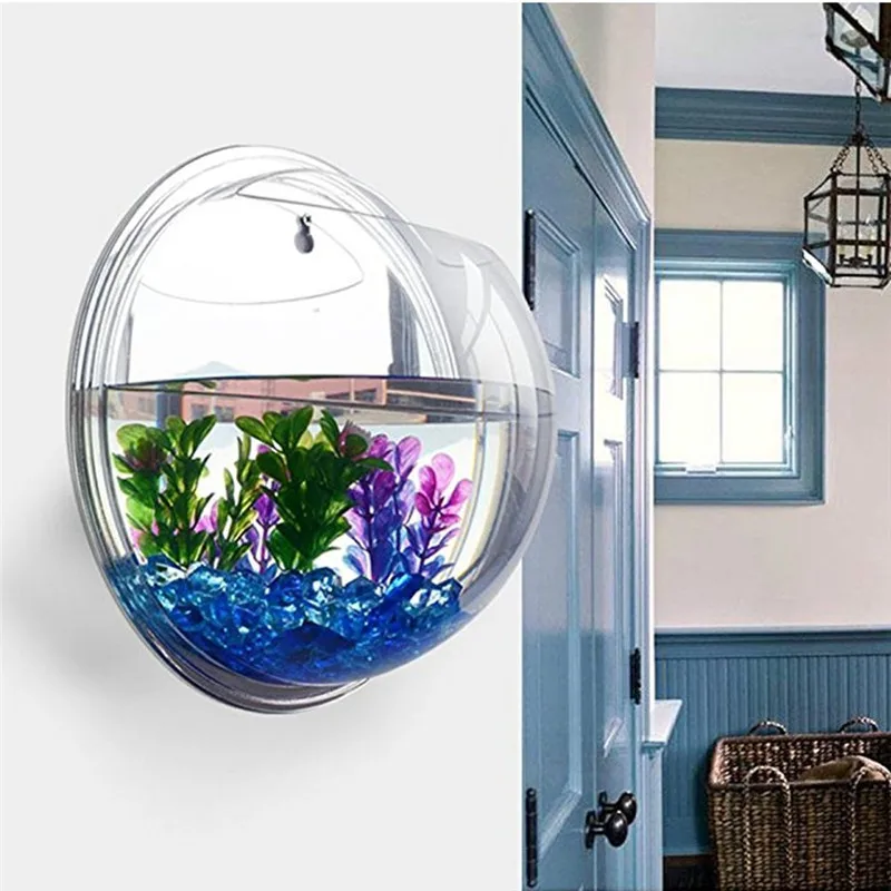 Aquarium Planted Wall - Transparent acrylic hanging wall aquarium, Plant